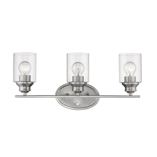 10" Clear And Silver Metal and Glass Vanity Flush Mounted Sconce