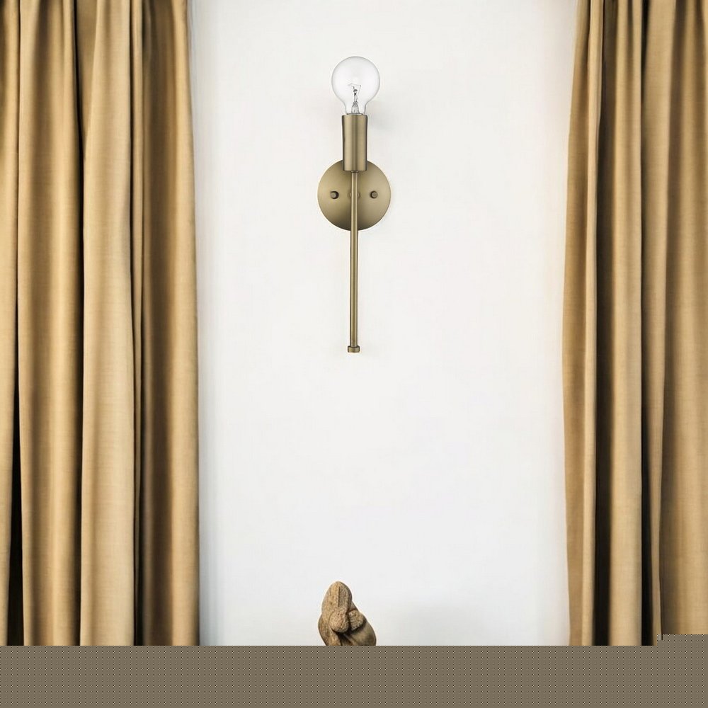 Dull Gold Narrow Bulb Wall Light