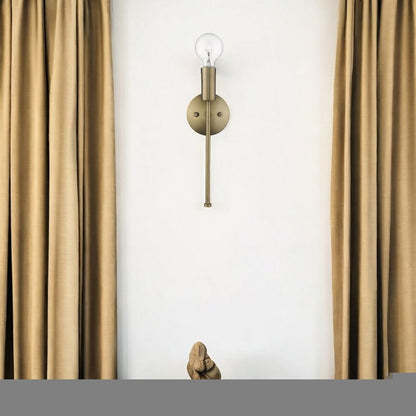Dull Gold Narrow Bulb Wall Light
