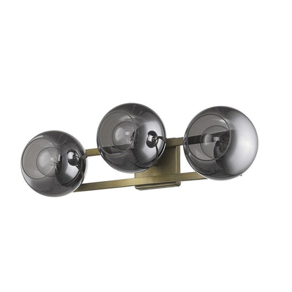 9" Smoky Black And Brass Metal Vanity Flush Mounted Sconce