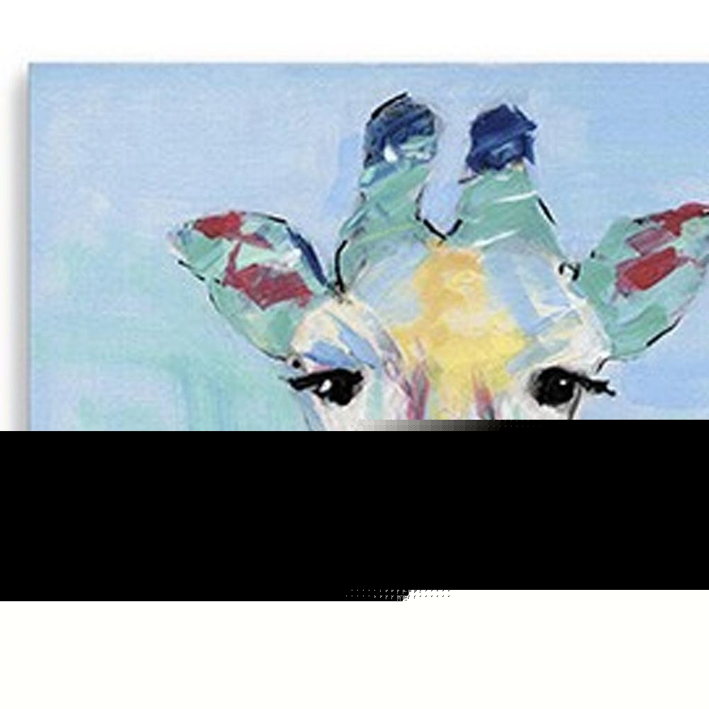 24" x 18" Pastel Patchwork Giraffe Canvas Wall Art