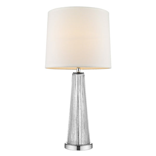 29" Clear And Silver Table Lamp With Empire Shade