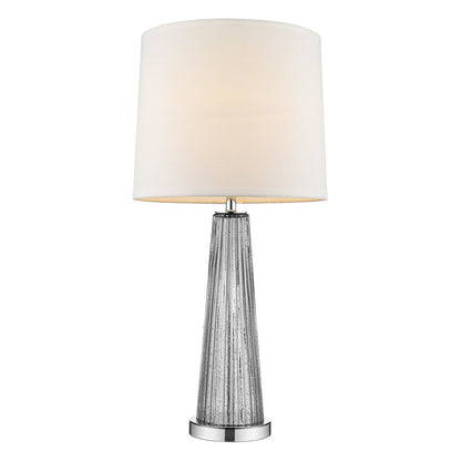 29" Silver Glass Buffet Lamp With Off White Empire Shade