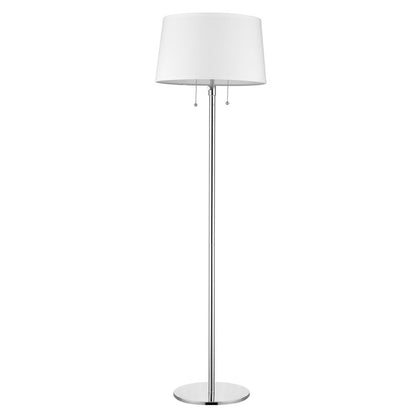 59" Floor Lamp With White Linen Empire Shade