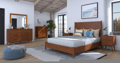 26" Solid Wood and Wood Two Drawer Nightstand