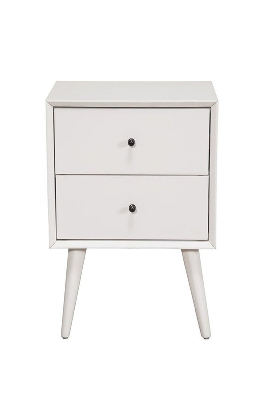 26" Solid Wood and Wood Two Drawer Nightstand