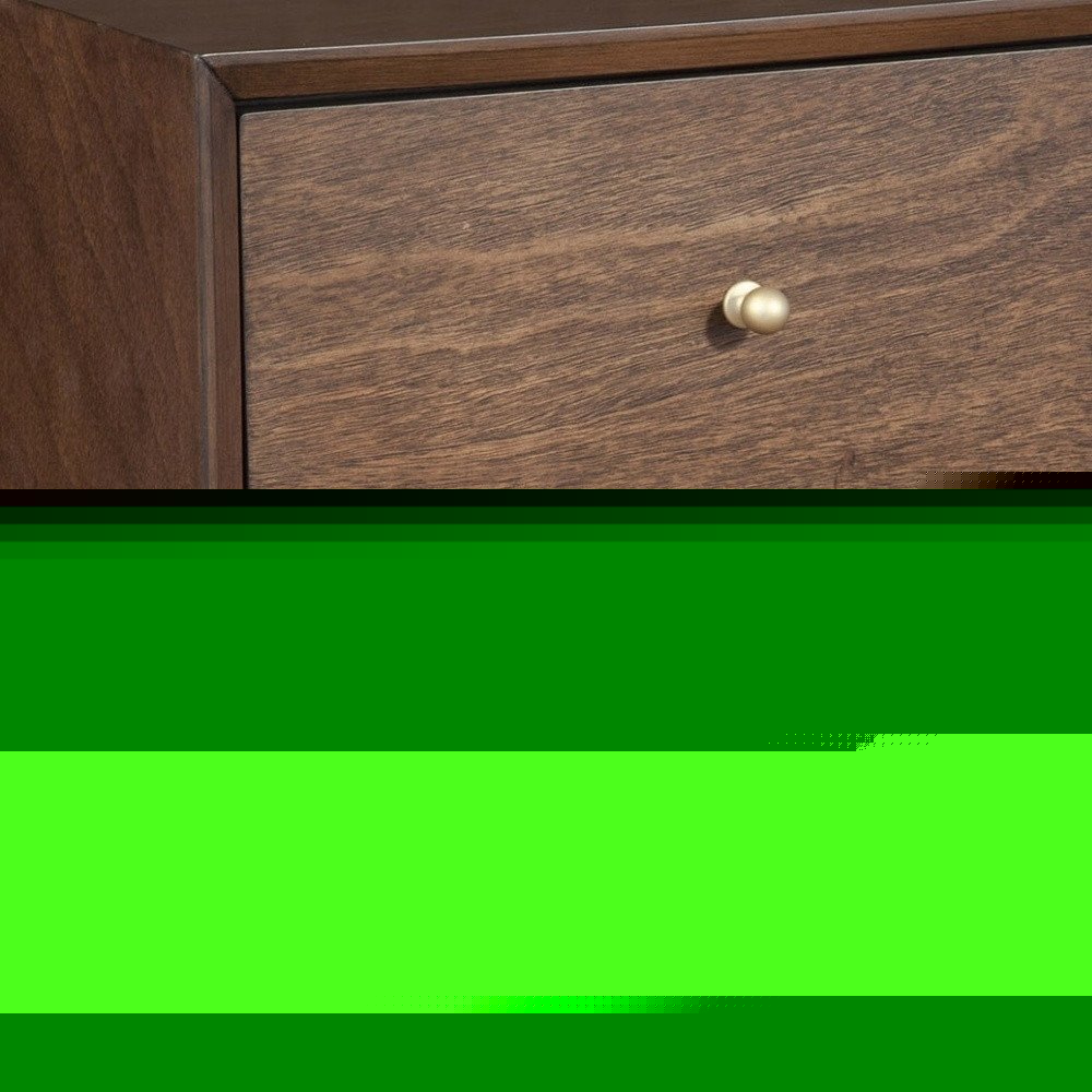 26" Brown Solid Wood and Wood Two Drawer Nightstand