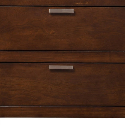 24" Brown Wood Two Drawer Nightstand