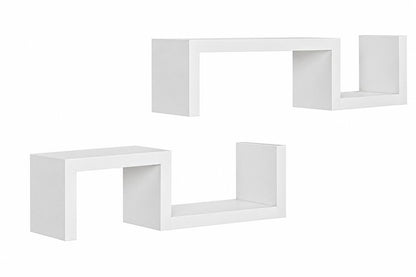 24" Two Shelves Solid Wood Wall Mounted Shelving Unit