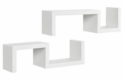24" Two Shelves Solid Wood Wall Mounted Shelving Unit