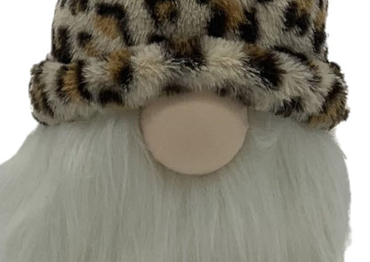 29" Tan Fabric Christmas Standing Gnome Tabletop Sculpture