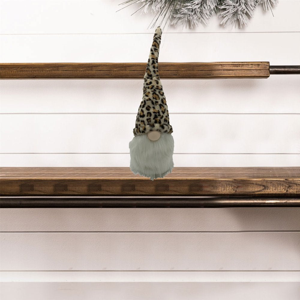 29" Tan Fabric Christmas Standing Gnome Tabletop Sculpture