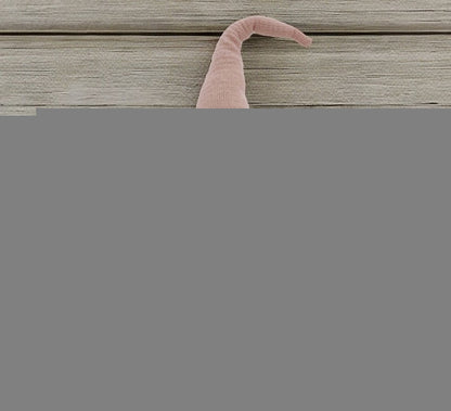 29" Pink And White Fabric Christmas Standing Gnome Tabletop Sculpture