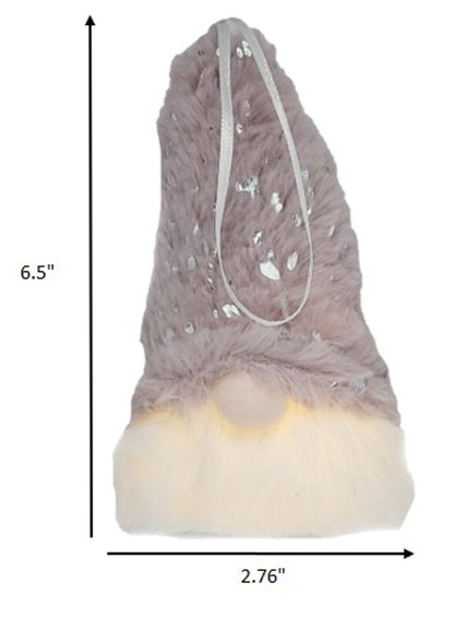 7" Pink Fabric Christmas Standing Gnome Tabletop Sculpture