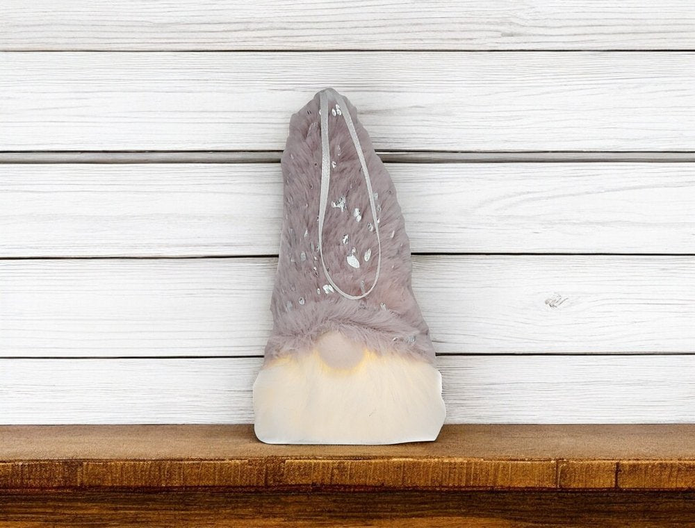 7" Pink Fabric Christmas Standing Gnome Tabletop Sculpture