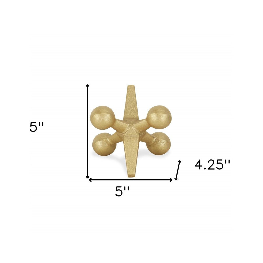 Petite Gold Jack Shaped Decorative Sculpture