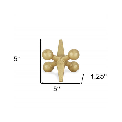 Petite Gold Jack Shaped Decorative Sculpture