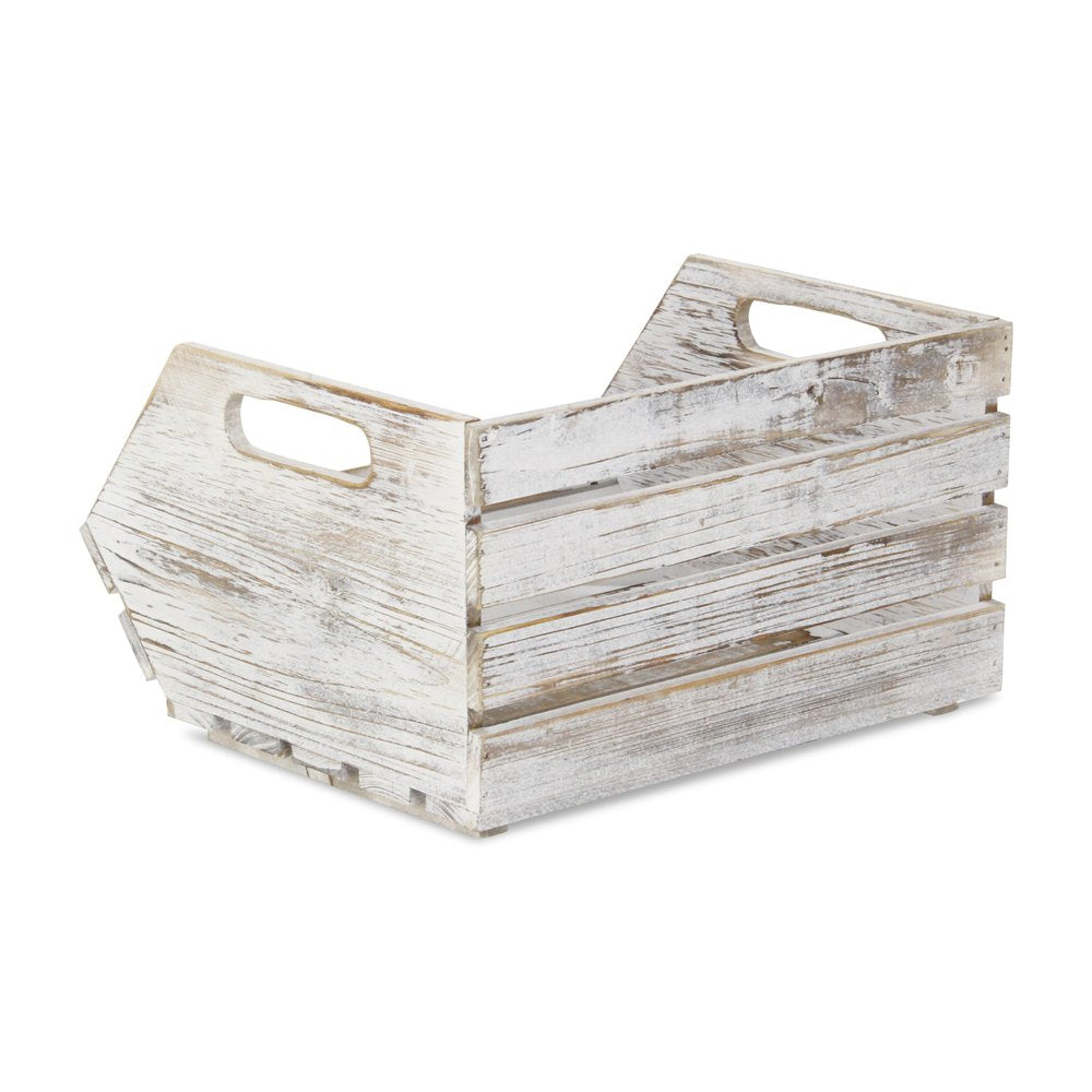 13" Gray Solid Wood Desk Organizer
