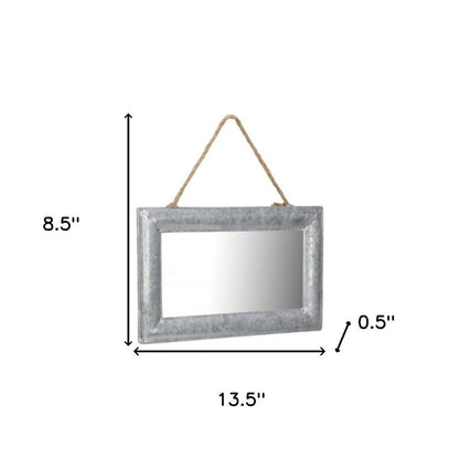 9" Silver Metal Framed Accent Mirror