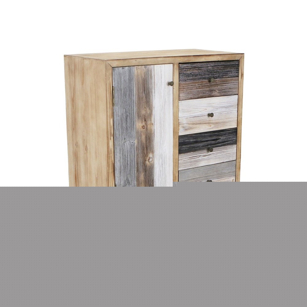 28" Multi Solid And Manufactured Wood Four Drawer Sideboard