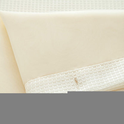 Ivory Sheer and Grid Shower Curtain and Liner Set