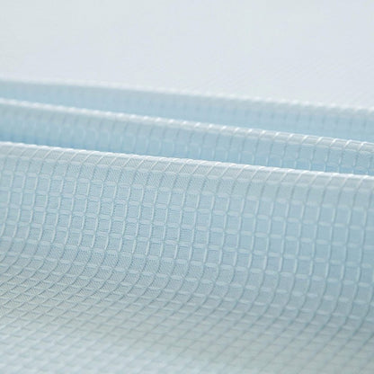 Light Blue Sheer and Grid Shower Curtain and Liner Set