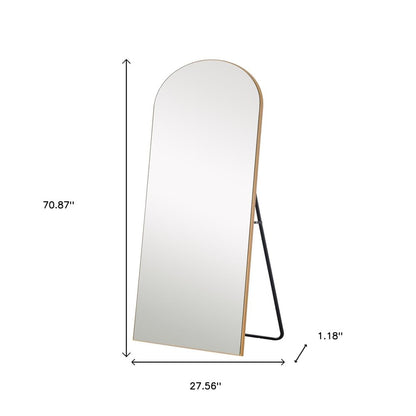 71" Gold Arch Wood Framed Freestanding Standing Mirror