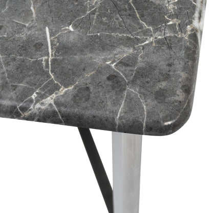47" Black and Silver Wood And Metal Cross Legs Coffee Table