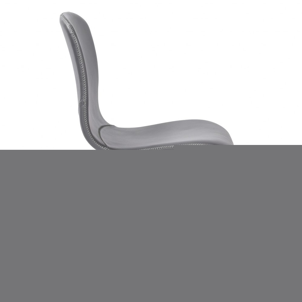 Set of Two Gray and Brown Upholstered Faux Leather Dining Side Chairs
