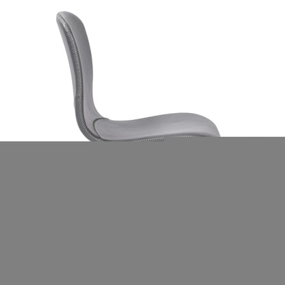 Set of Two Gray and Brown Upholstered Faux Leather Dining Side Chairs
