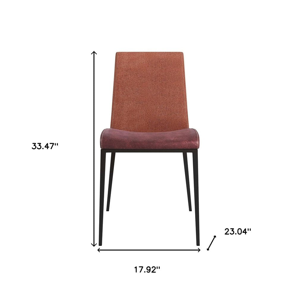 Set of Two Brown and Rust Stainless Steel Chairs