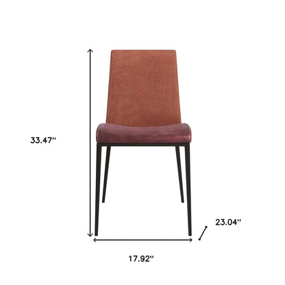 Set of Two Brown and Rust Stainless Steel Chairs