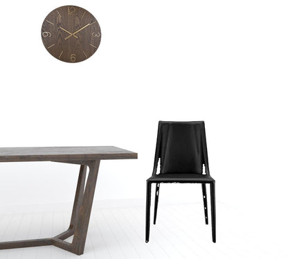 Black Upholstered Leather Dining Side Chair