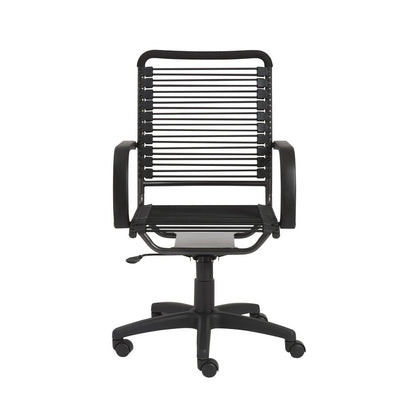 Black Adjustable Swivel Bungee Rolling Office Chair