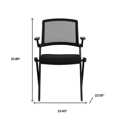 Set of Two Black Mesh Conference Office Chair