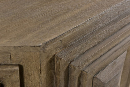 Octagonal Nested Square Carved Coffee Table