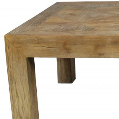 59" Brown Solid Wood Distressed Coffee Table