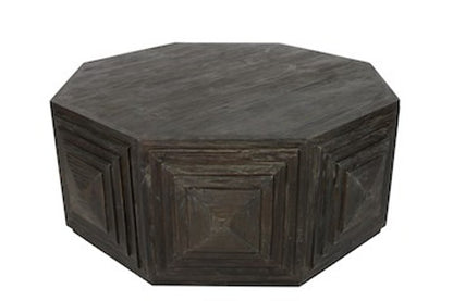46" Brown Solid Wood Octagon Solid Coffee Table