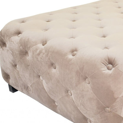 40" Beige and Brown Fabric and Solid Wood Square Coffee Table