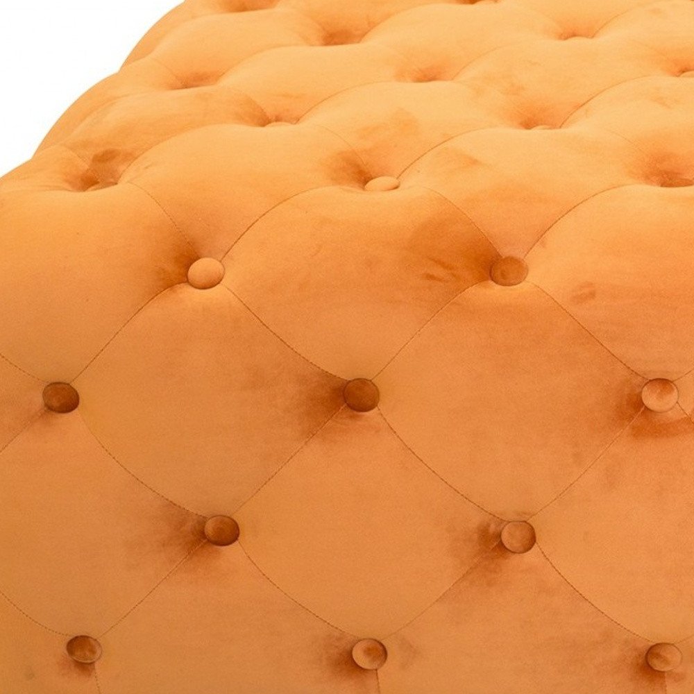 40" Orange and Brown Fabric and Solid Wood Square Coffee Table