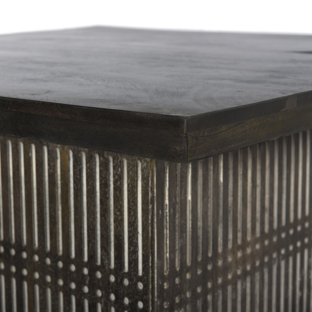 40" Brown Solid Wood Lift Top Pedestal Coffee Table