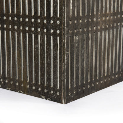 40" Brown Solid Wood Lift Top Pedestal Coffee Table