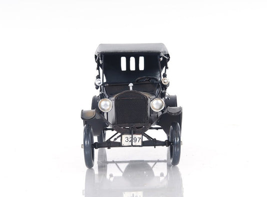 12" Black Metal c1908 Ford Model Car Tabletop Sculpture