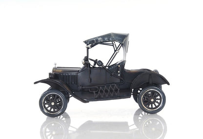12" Black Metal c1908 Ford Model Car Tabletop Sculpture