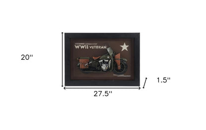 20" Green and Black Metal Hand Painted Figurine Tabletop Sculpture