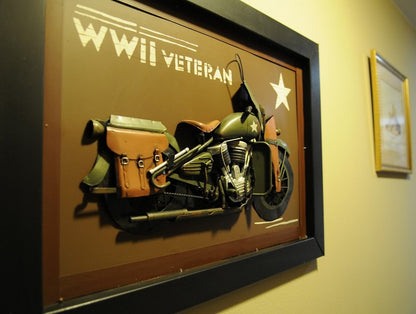 20" Green and Black Metal Hand Painted Figurine Tabletop Sculpture