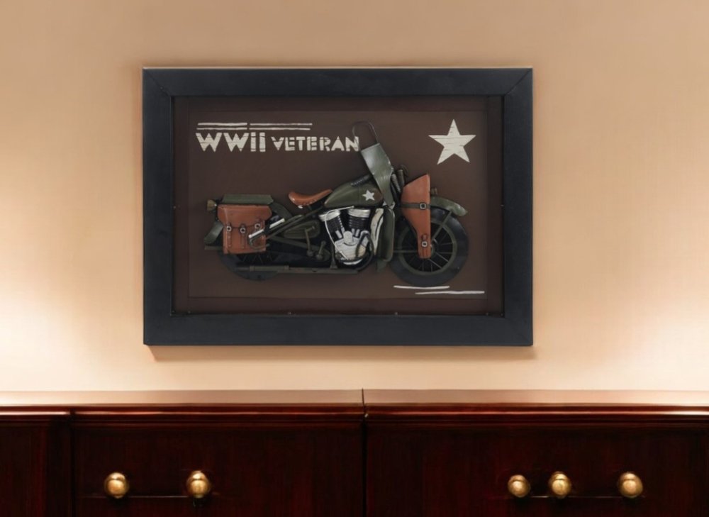 20" Green and Black Metal Hand Painted Figurine Tabletop Sculpture