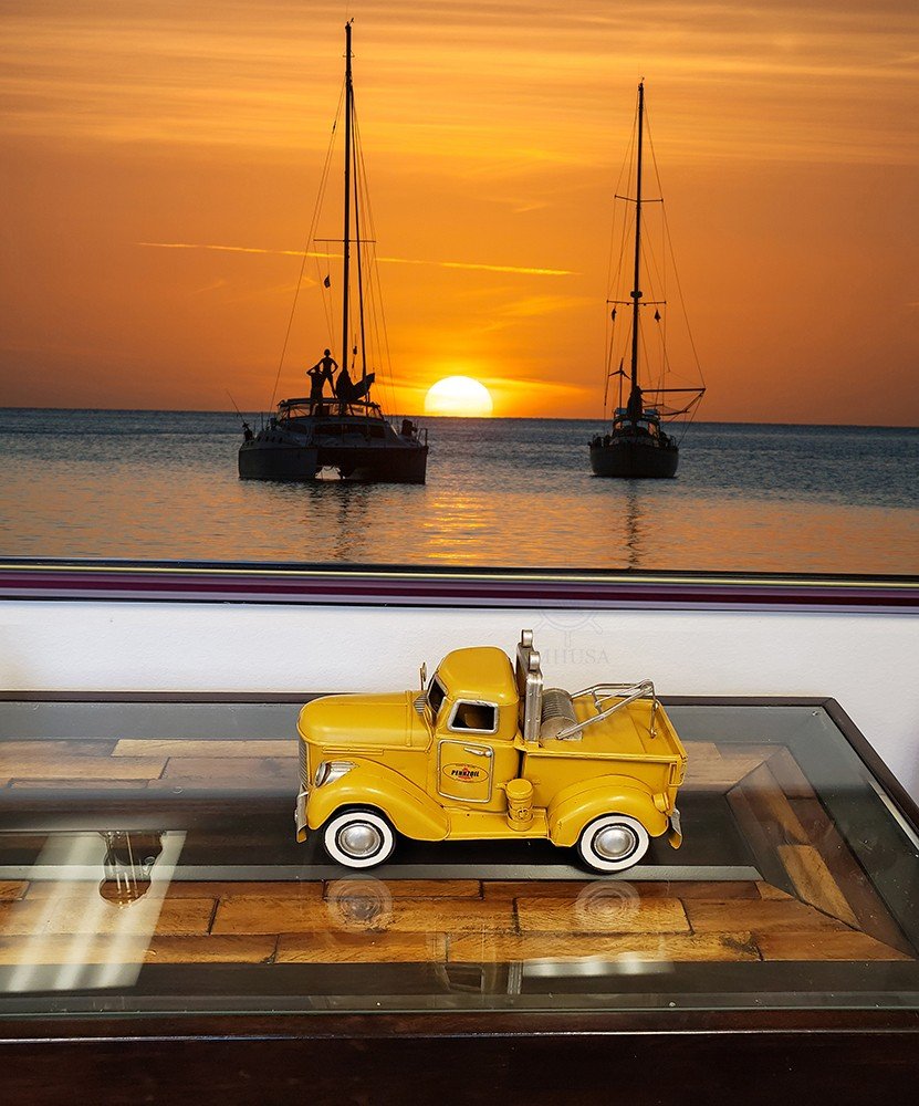 7" Yellow Metal Hand Painted Model Car
