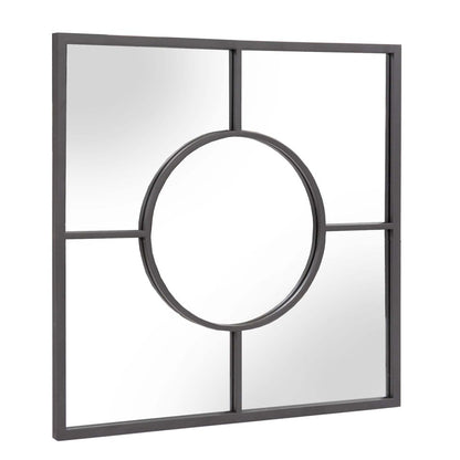 24" Graphite Metal Square Framed Accent Mirror
