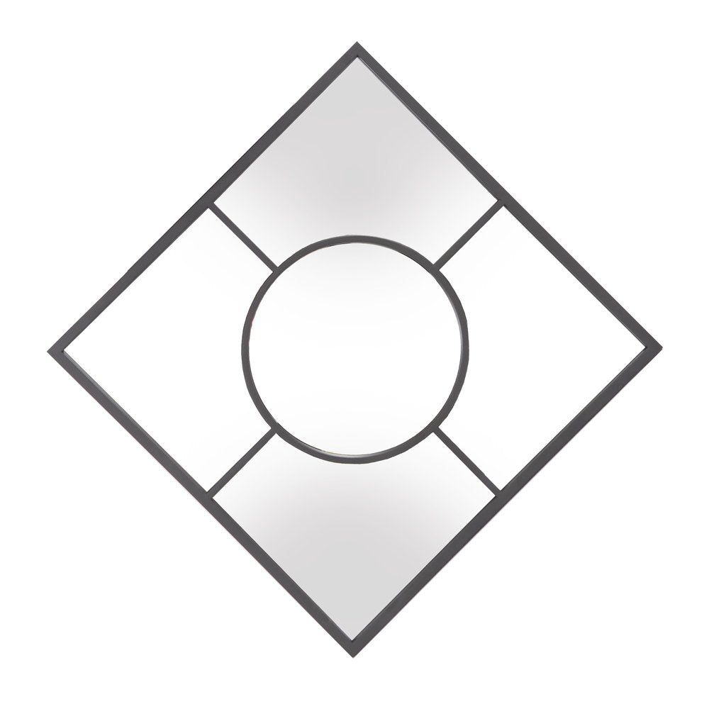 24" Graphite Metal Square Framed Accent Mirror